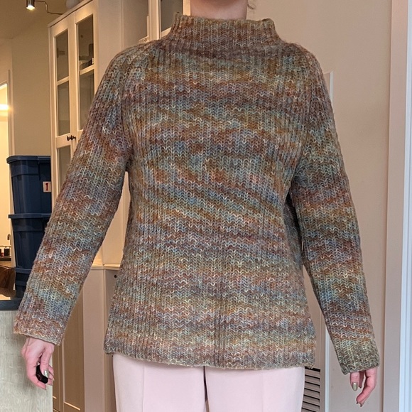 Vintage Jones New York Sport multi Colour Chunky Knit Turtle Neck Sweater Sz:S - Picture 6 of 12